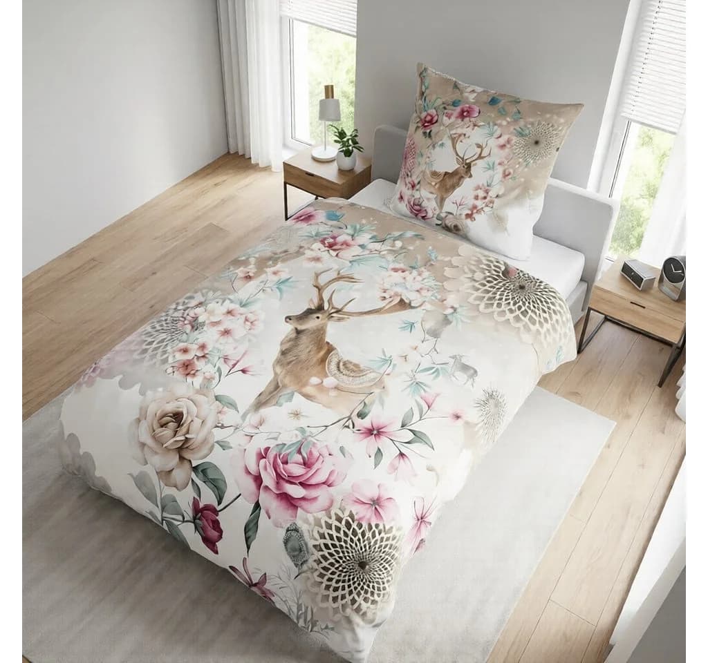 Traumschloss Bettwäsche Comfort Flanell 2-teilig Winterlicher Hirsch - Bild 3