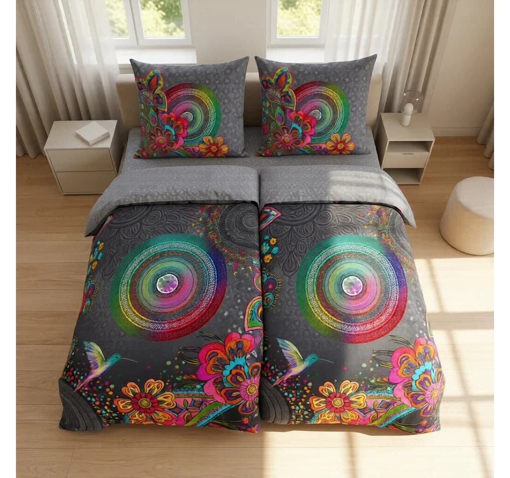 Traumschloss Flanell Bettwäsche 2-teilig Bunte Mandalas