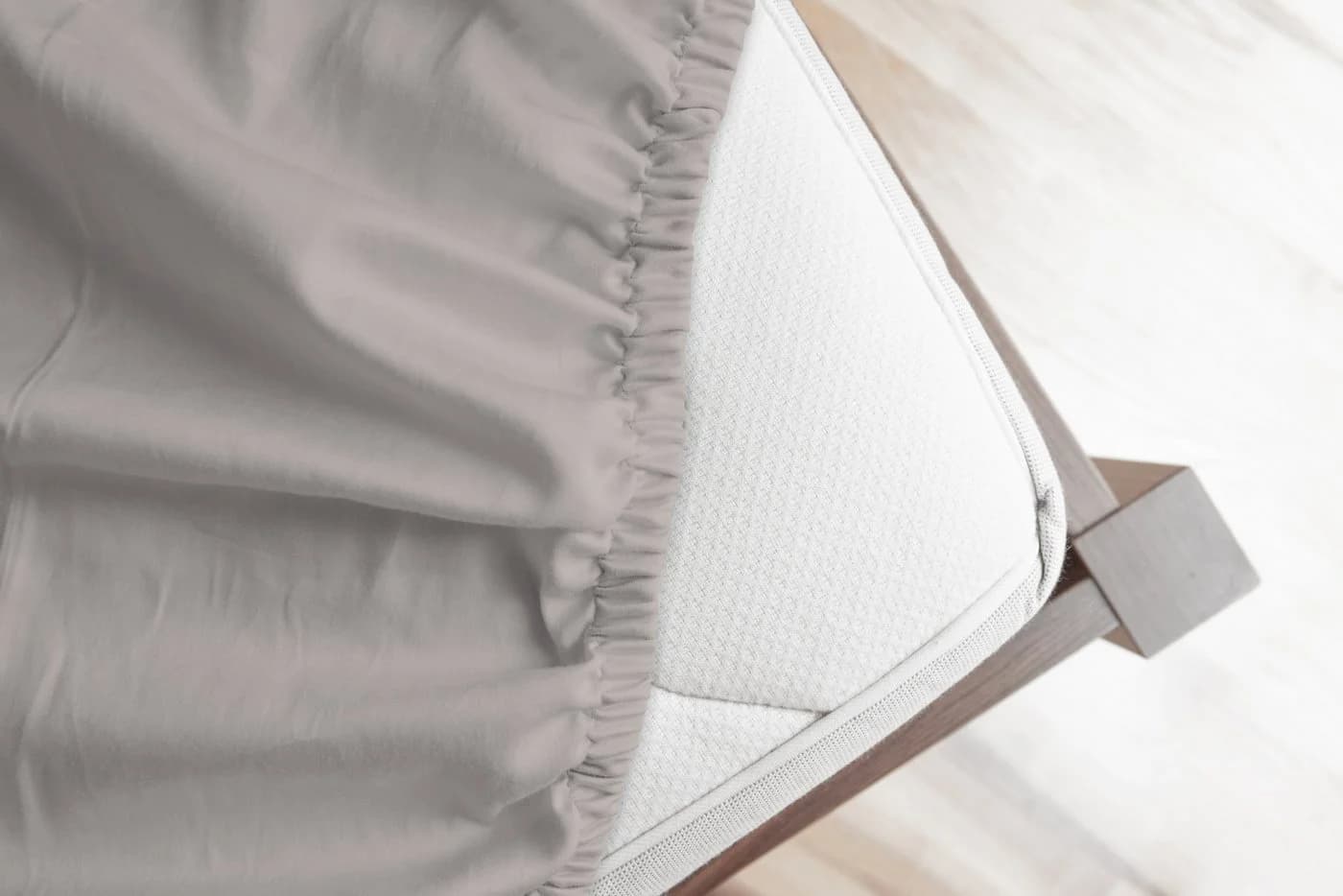 HIP Spannbettlaken 140x200 cm Satin 100% Baumwolle Beige - Bild 3