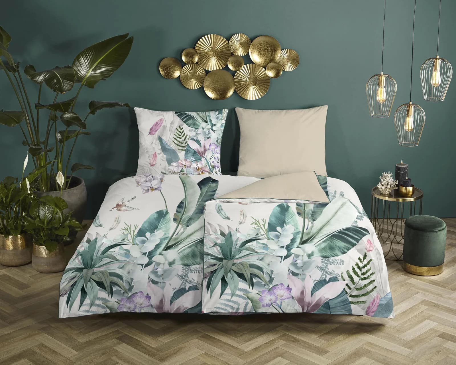 Descanso Verdi Wendebettwäsche Set Weiß Satin Bio-Baumwolle