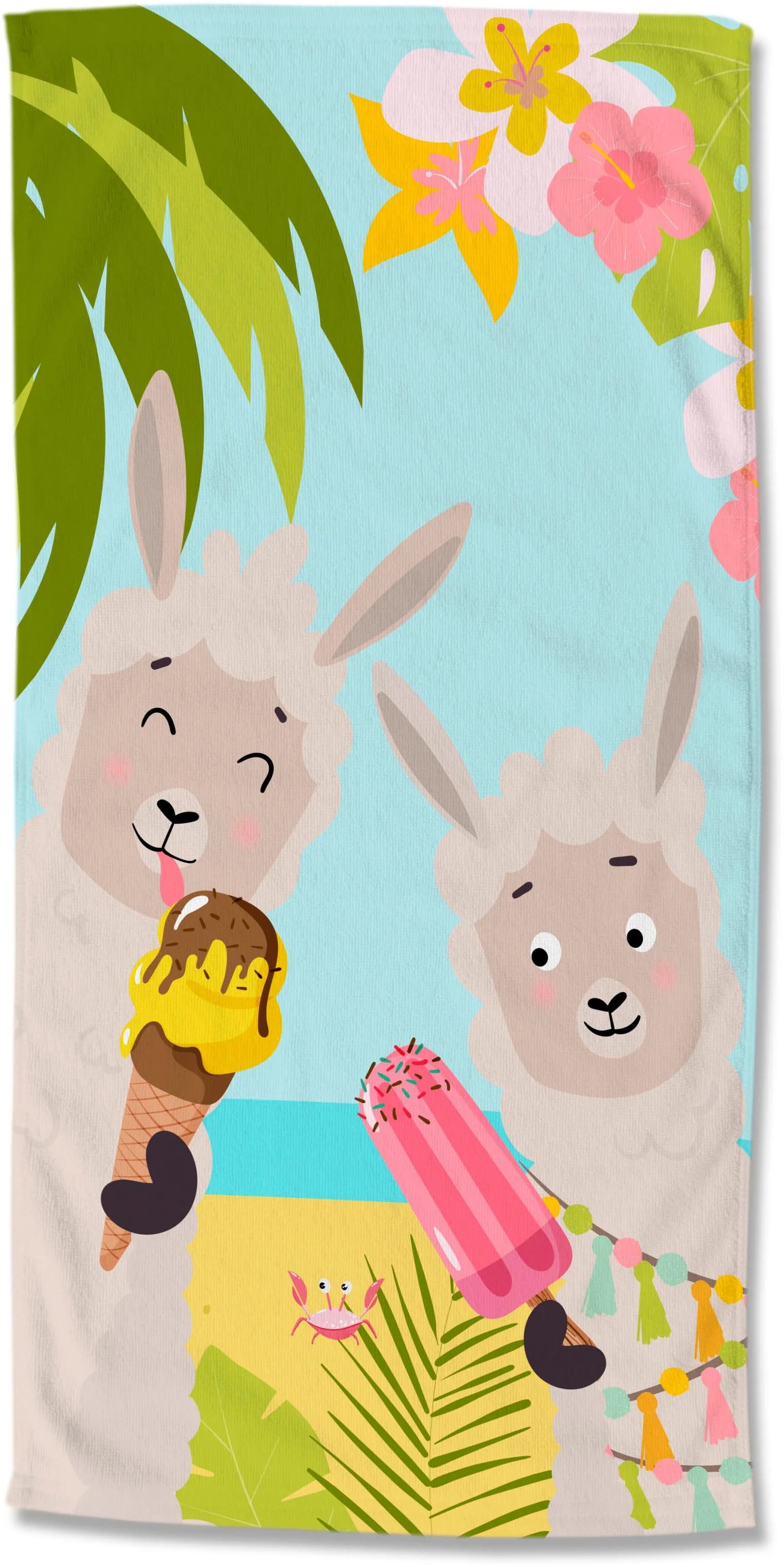 Strandtuch GOOD MORNING Happy Lamas - Bunt 75x150cm Microfaser - Bild 4