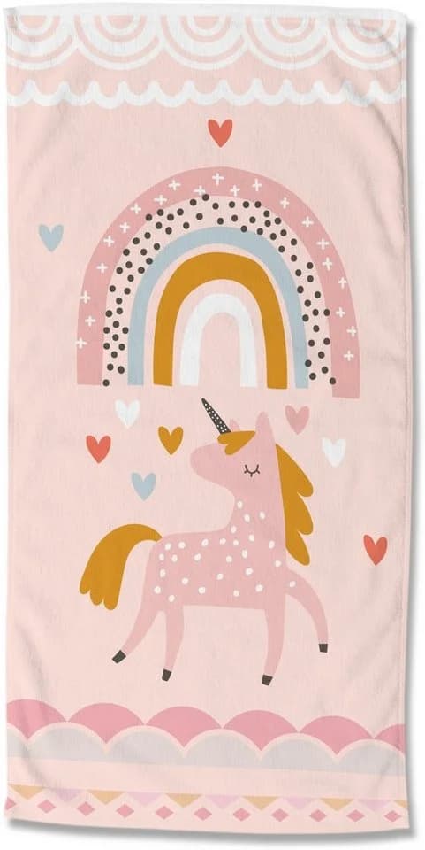 good morning Strandtuch Unilove Rosa Einhorn Mikrofaser Kinder - Bild 2