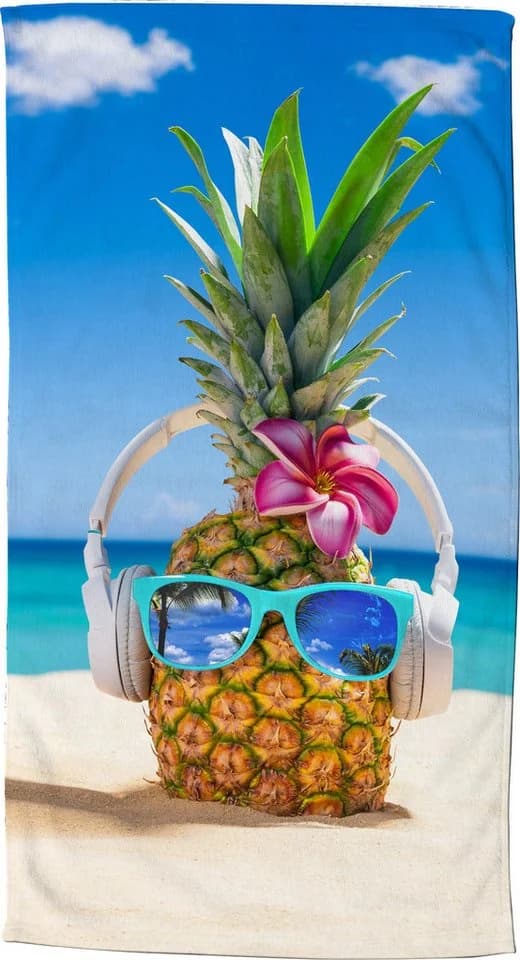 good morning Strandtuch Pineapple Polyester Velours-Frottier Bunt - Bild 2
