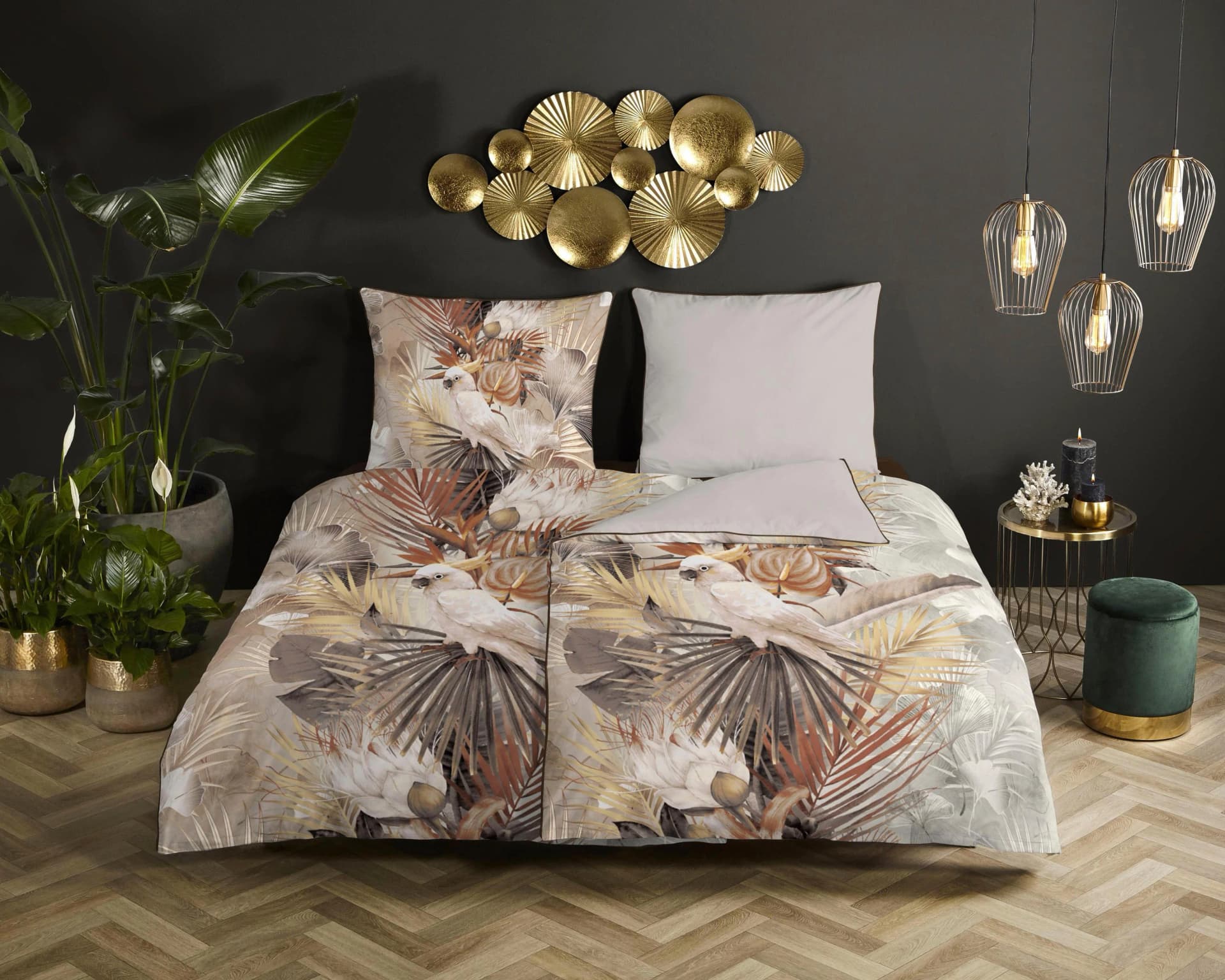 Descanso Wendebettwäsche Pippa Beige Satin Bio-Baumwolle
