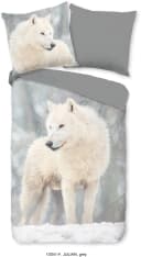 Good Morning Wendebettwäsche Julian Grau Wolf Motiv 100% Baumwolle Flanell Bild 2