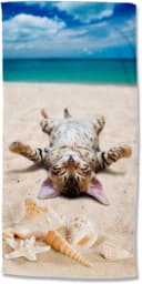 Good Morning Strandtuch Beachcat Bunt Microfaser Kinder Katze Bild 4