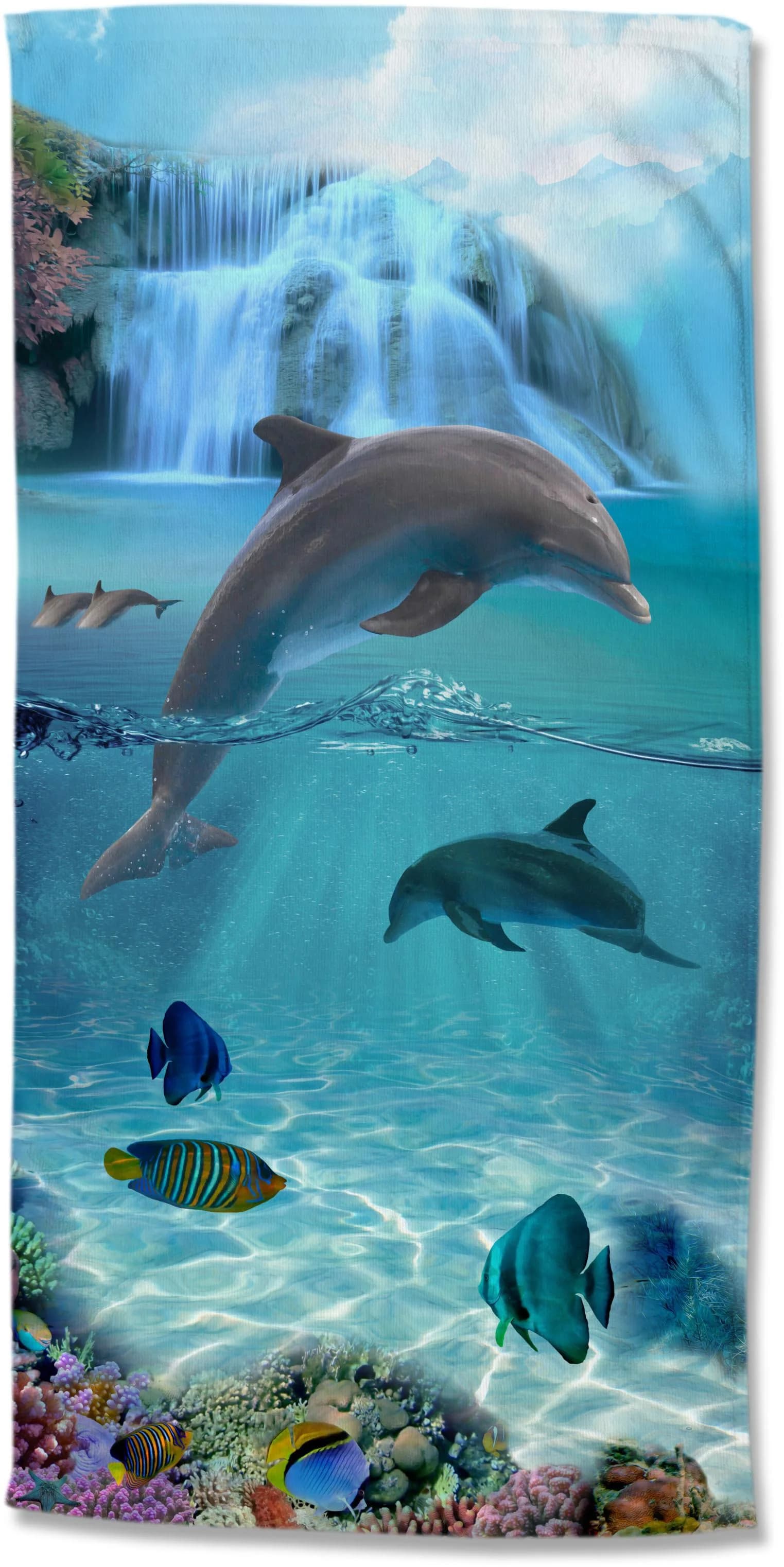 GOOD MORNING Kinderstrandtuch Will Blau Microfaser Delfin - Bild 4