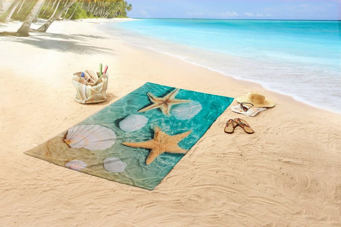 GOOD MORNING Strandtuch Beachvibe Bunt Microfaser
