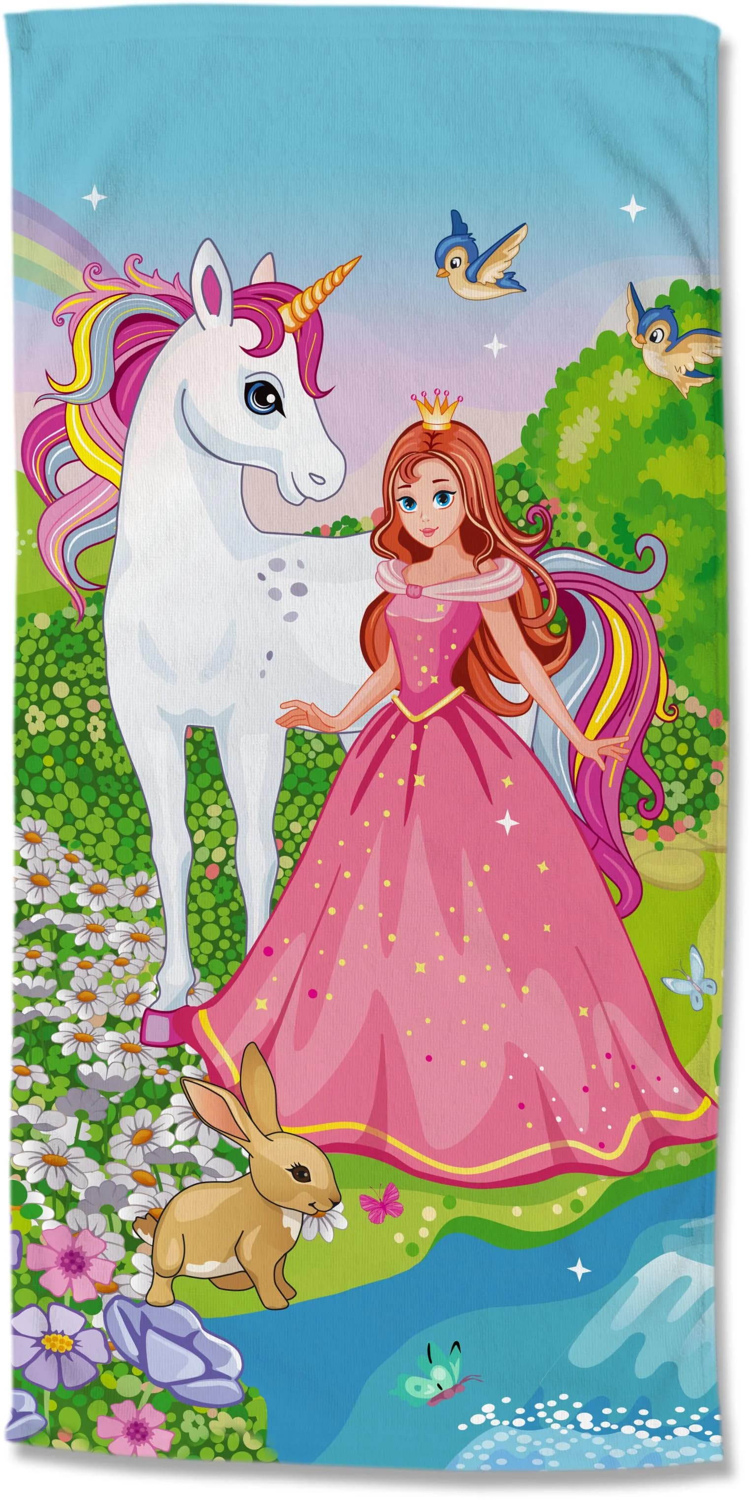 Good Morning Strandtuch Fairytale Bunt Einhorn Microfaser