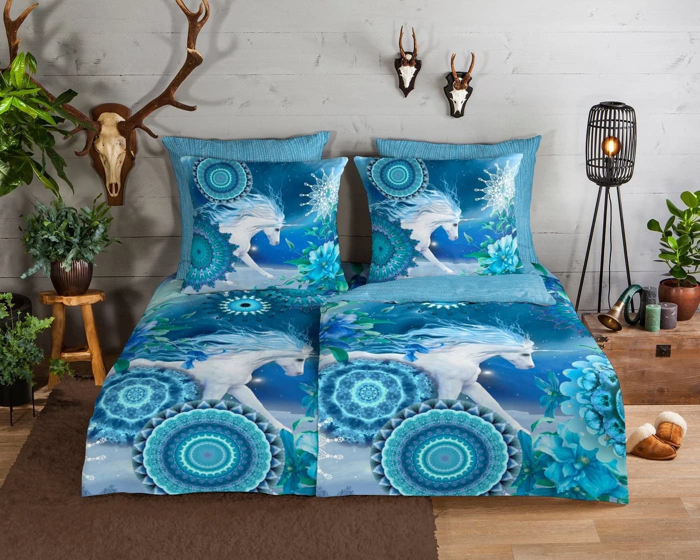 HIP Wendebettwäsche Lumi Blau 135x200 cm Biber Flanell - Bild 2