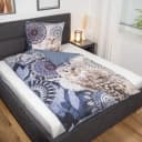Traumschloss Flanell Bettwäsche Comfort Baumwolle, 2-teilig, blaue Mandalas mit Eule Bild 3