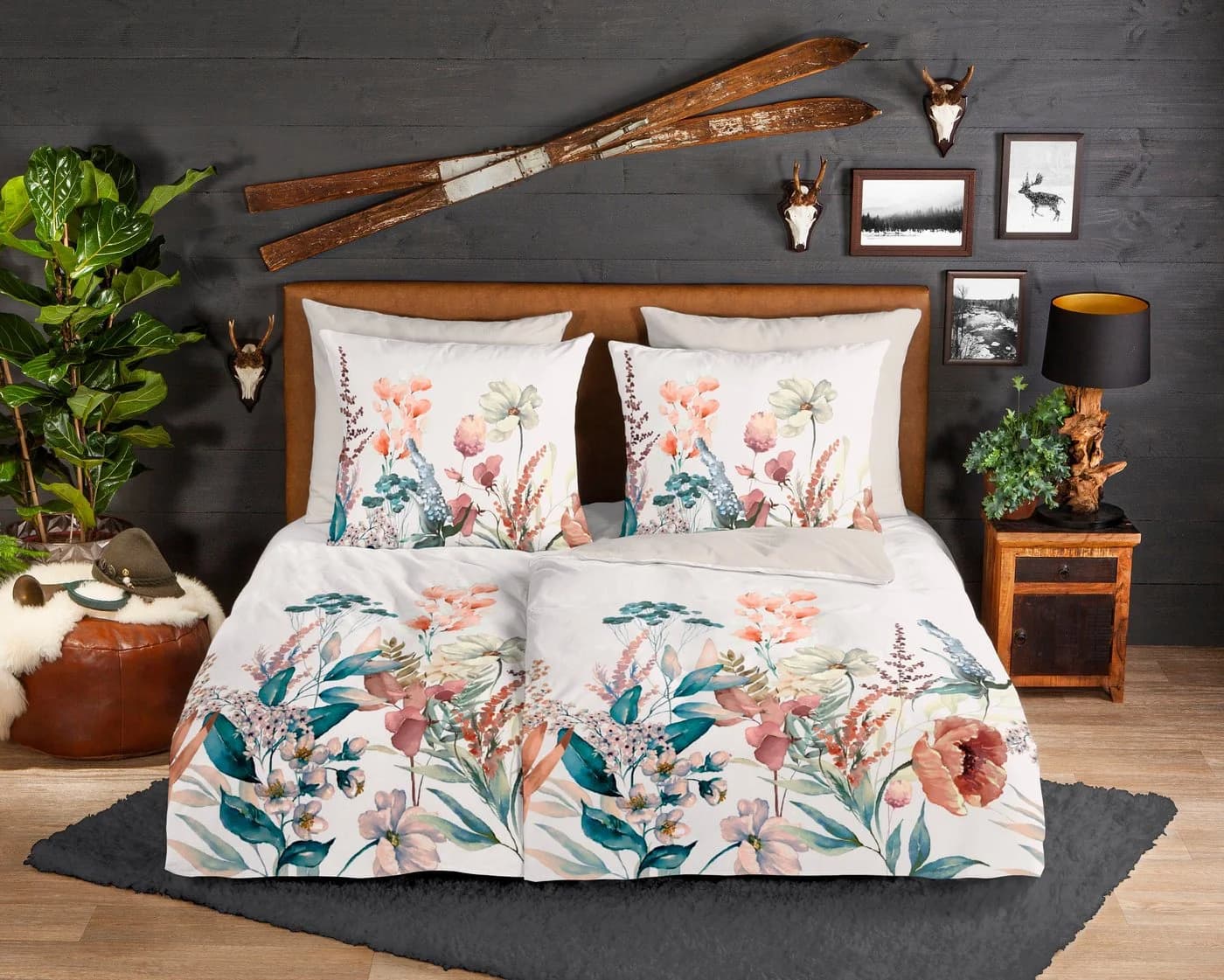 Good Morning Wendebettwäsche Aime Bunt 100% Baumwolle Biber - Bild 2