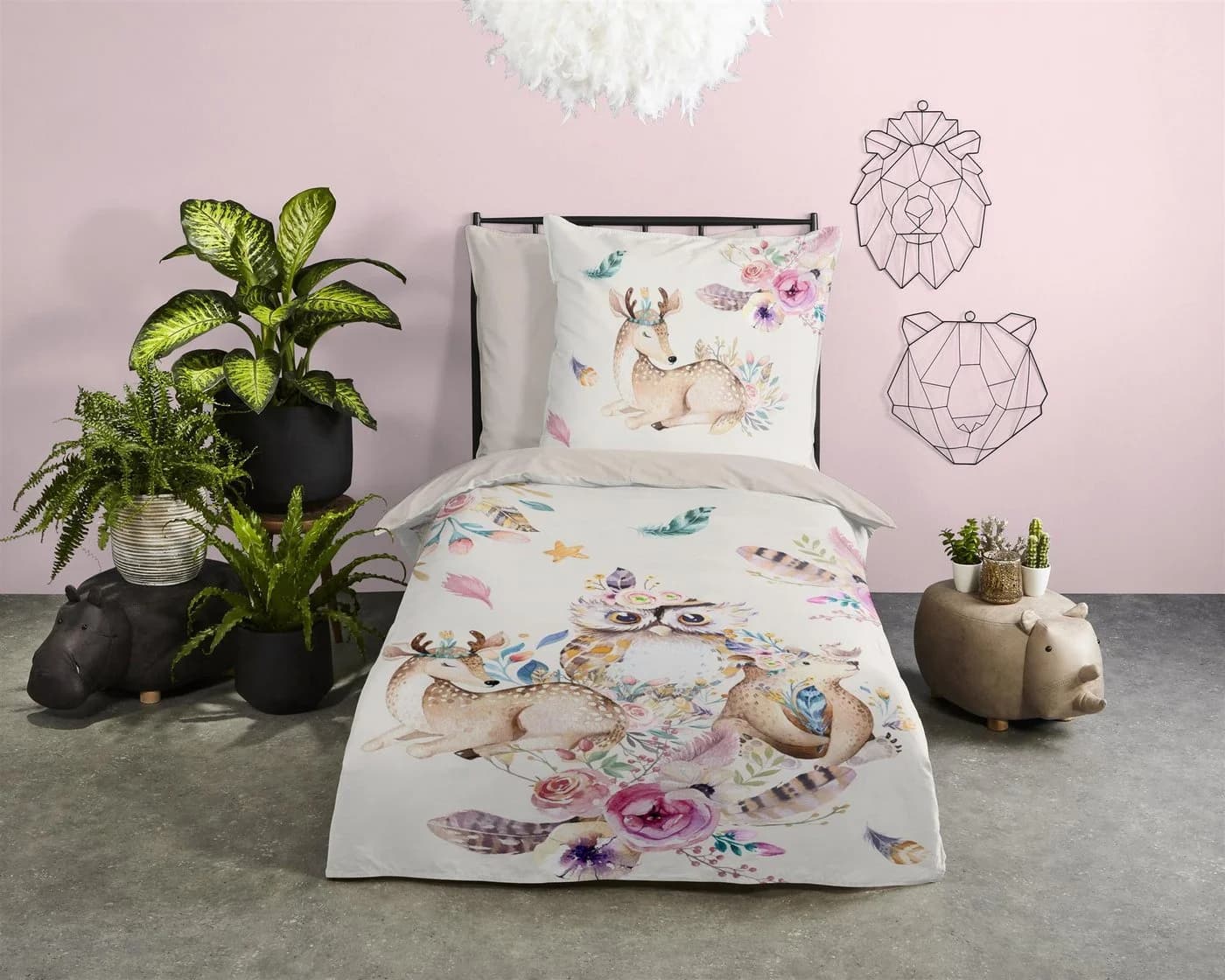 PURE luxury collection Kinderbettwäsche Meandra 2-tlg. Mikrofaser Eule