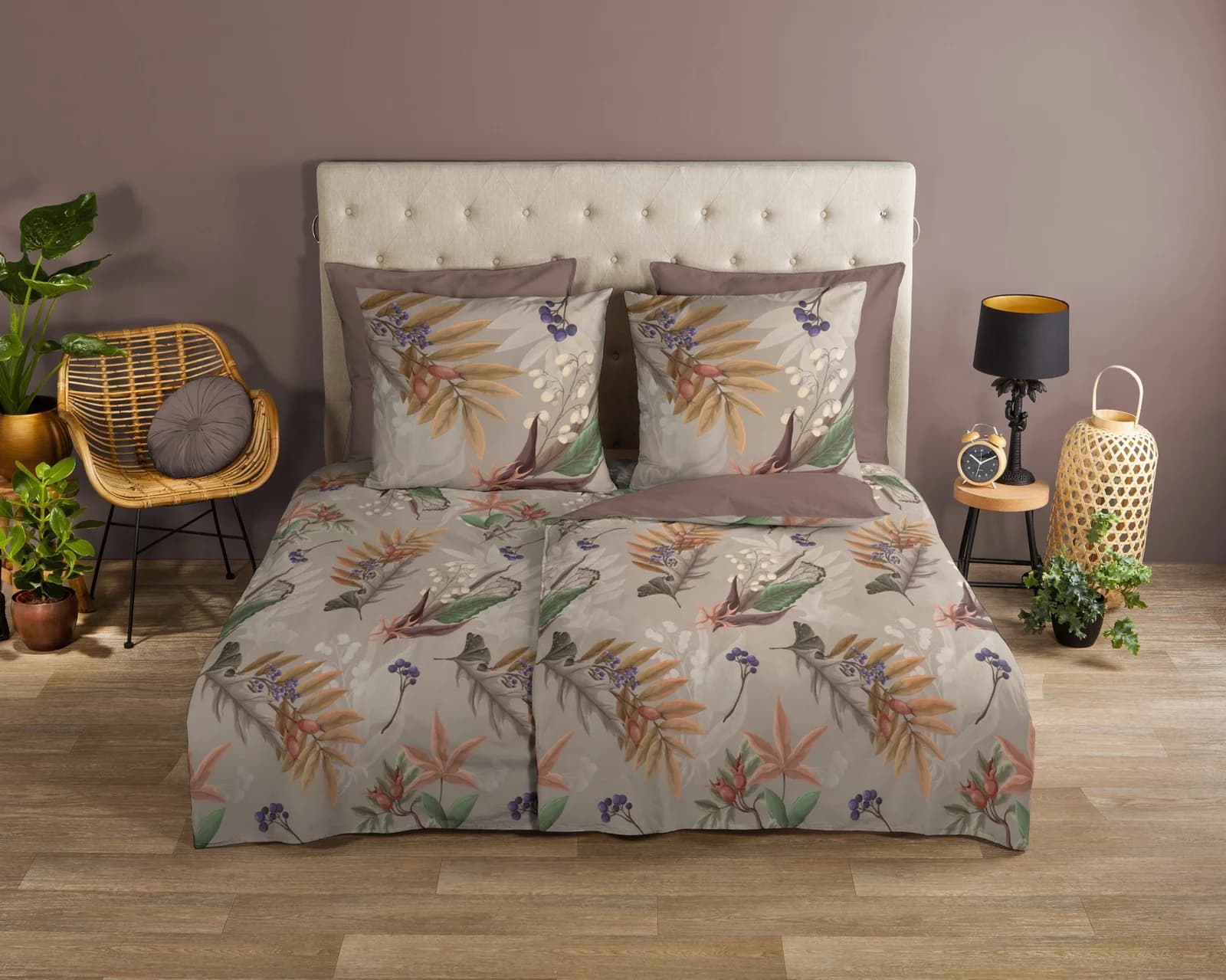 Good Morning Wendebettwäsche Otso Beige Sand 100% Baumwolle