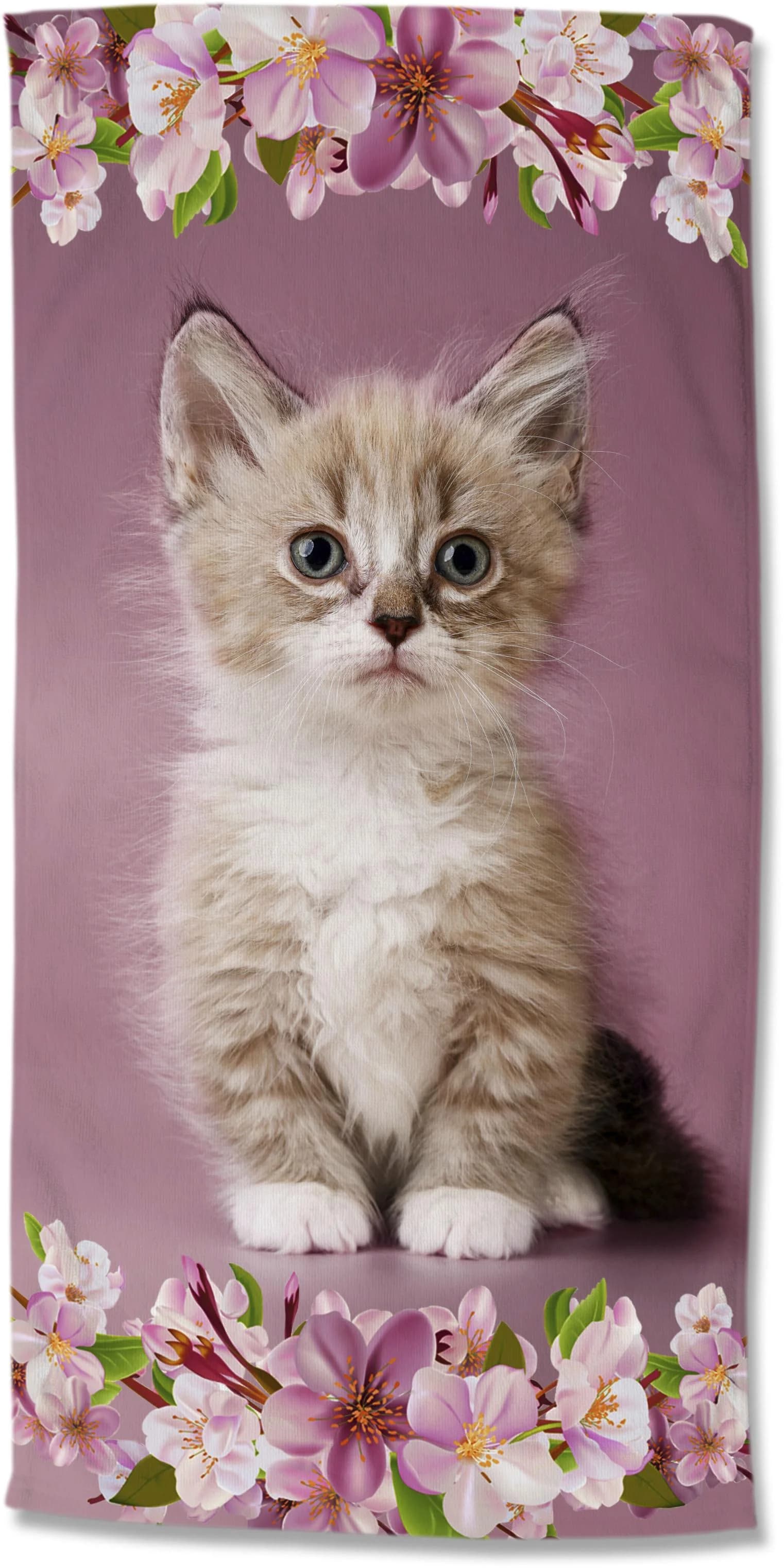 Good Morning Strandtuch Rosa Velours Kinder Katze - Bild 4