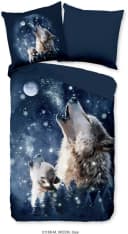 PURE luxury collection Wendebettwäsche Moon Blau Wolf Mikrofaser Bild 1