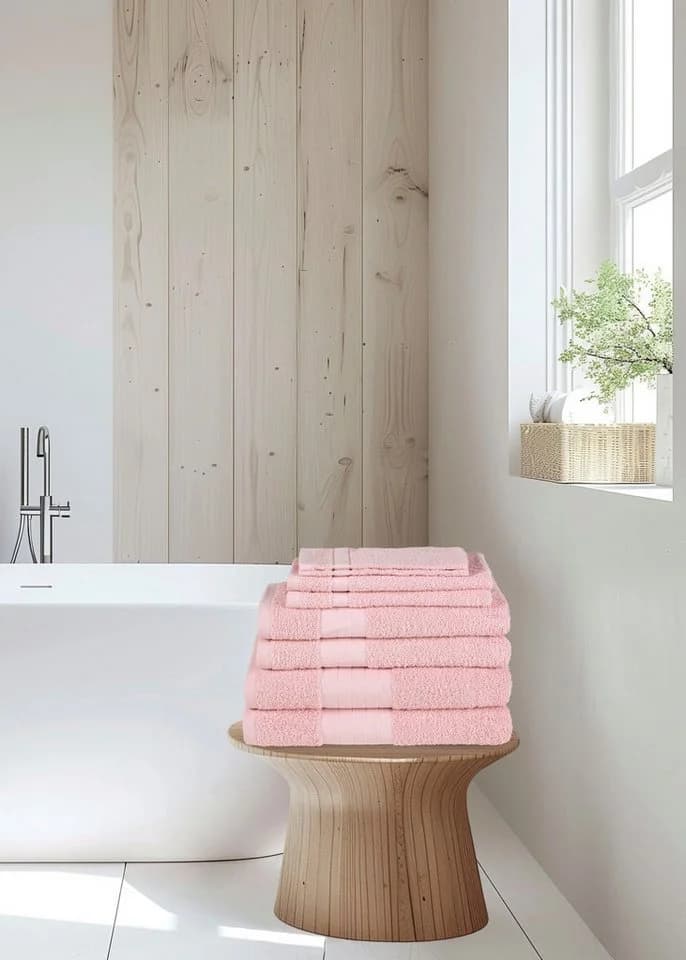 GOOD MORNING Handtuch-Set 8-tlg. Rosa Frottee