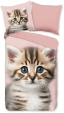 Good Morning Kinderbettwäsche Meow Rosa Flanell Katze Bild 2