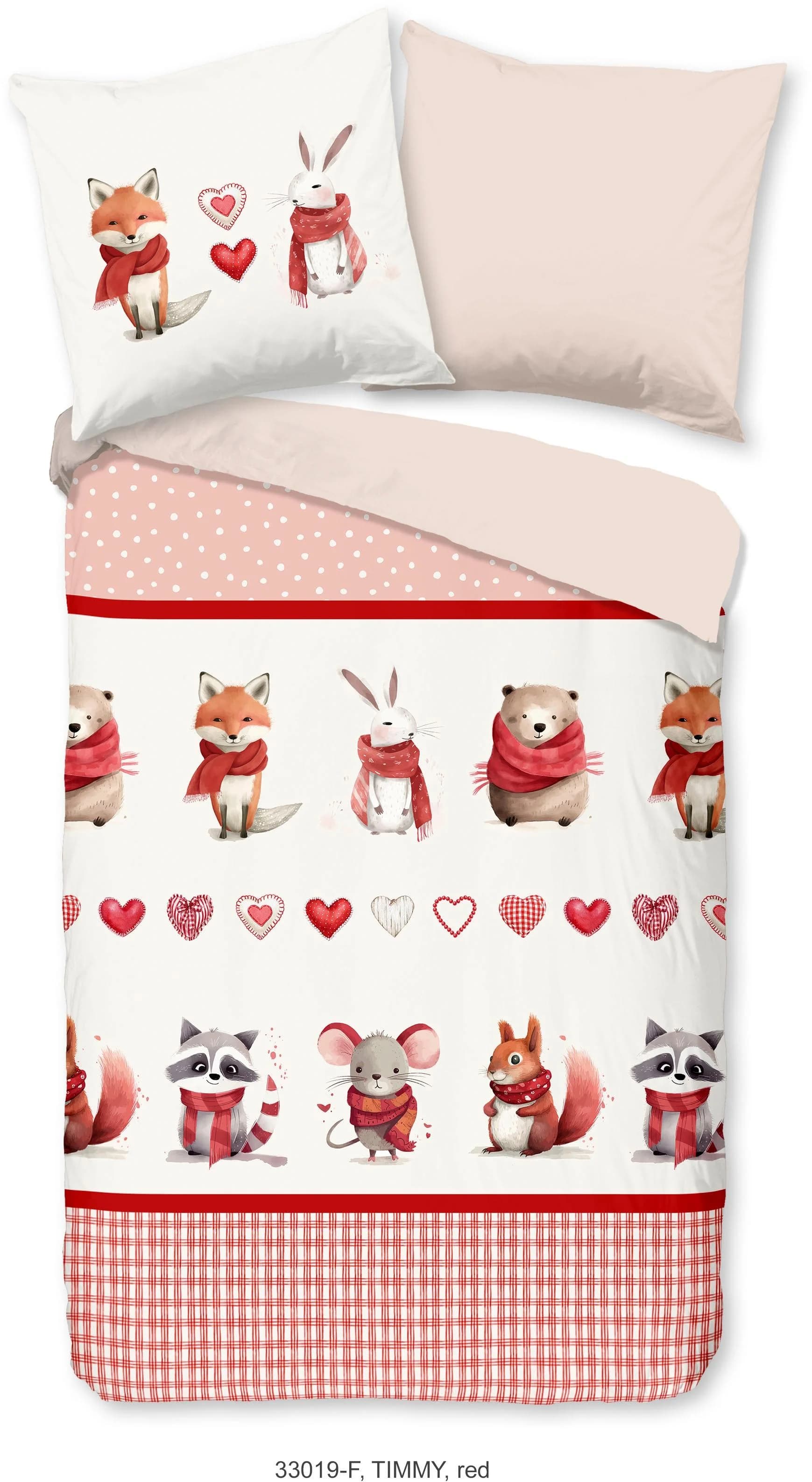 Good Morning Kinderbettwäsche Timmy Rot Flanell 135x200