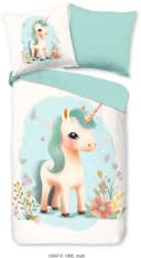 Good Morning Kinderbettwäsche Einhorn Aqua Flanell Wendebettwäsche Bild 2