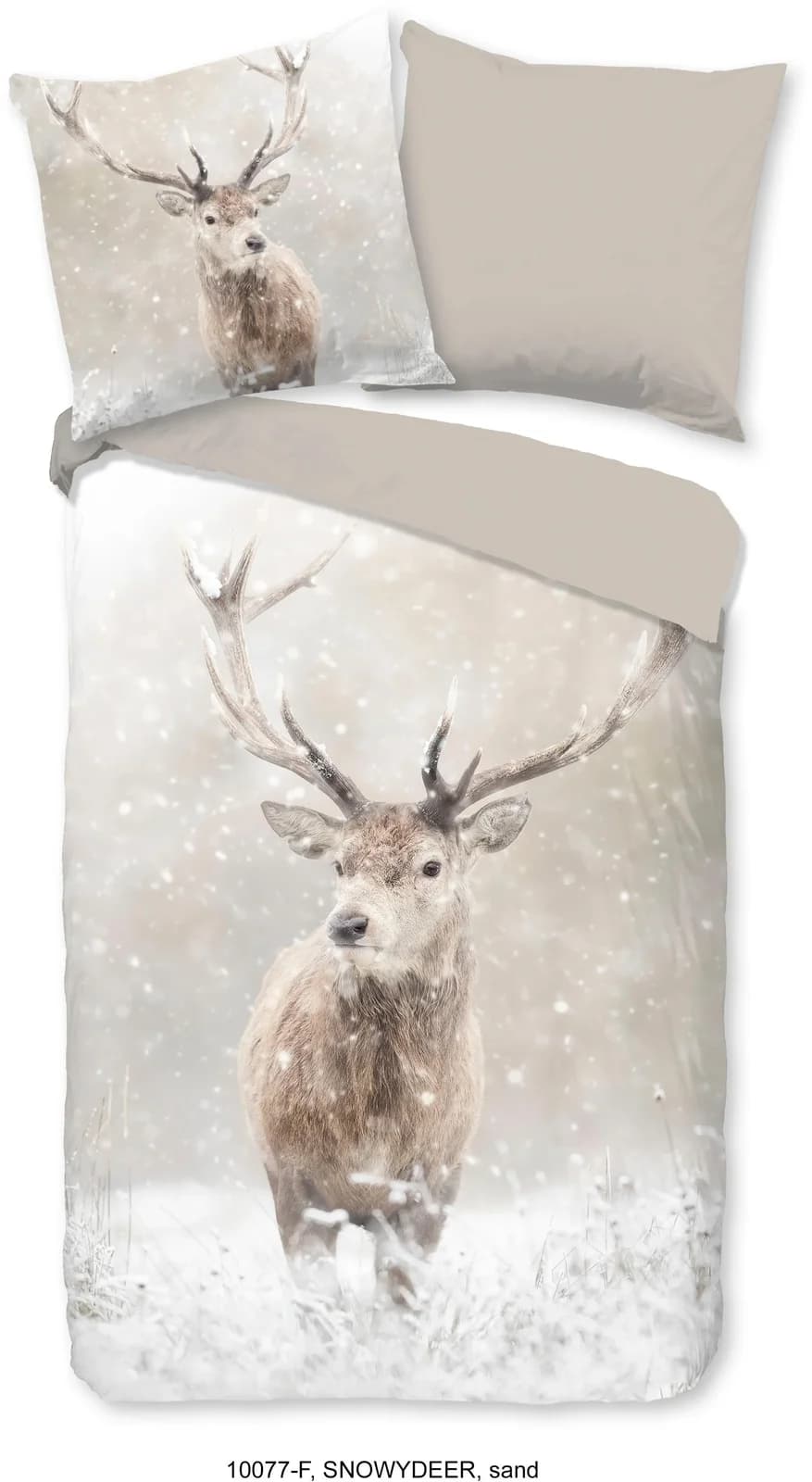 Good Morning Wendebettwäsche Snowydeer Beige Flanell 3-tlg.