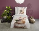 PURE luxury collection Kinderbettwäsche Evi Schwarz-Weiß Kaninchen Mikrofaser Bild 1
