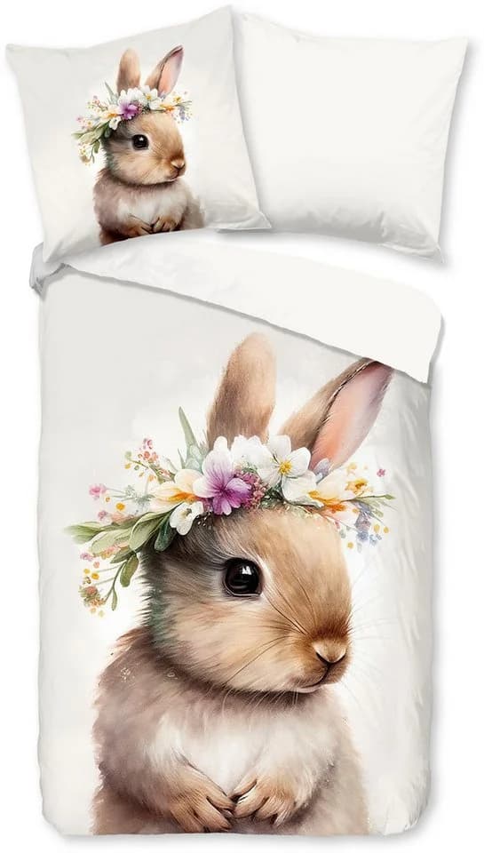 PURE luxury collection Kinderbettwäsche Evi Schwarz-Weiß Kaninchen Mikrofaser - Bild 2