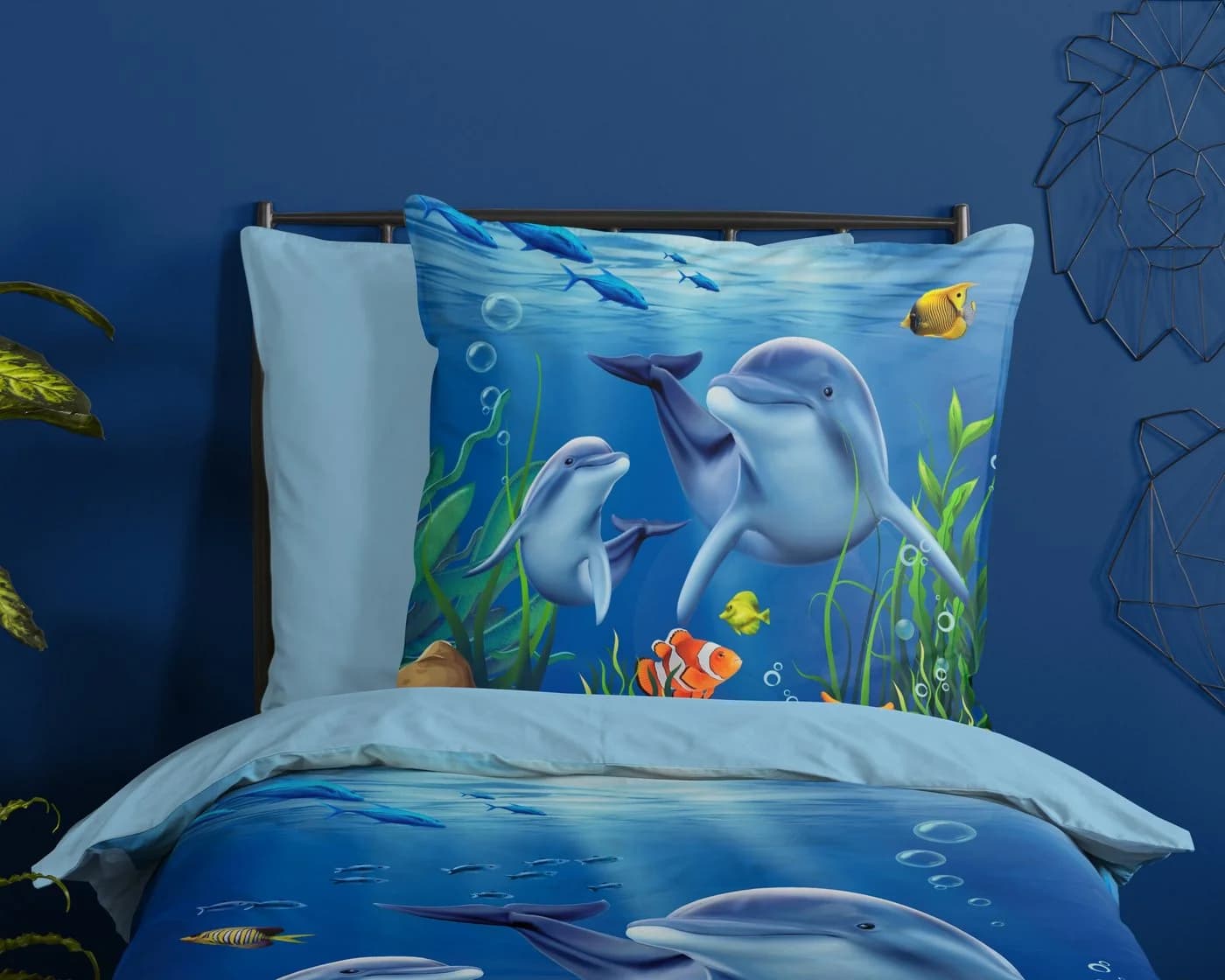 PURE luxury collection Kinderbettwäsche Mare Blau Delfin Mikrofaser - Bild 3