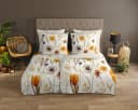 Wendebettwäsche GOOD MORNING Lara Sand Blumen 100% Baumwolle Bild 1