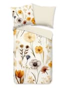 Wendebettwäsche GOOD MORNING Lara Sand Blumen 100% Baumwolle Bild 2