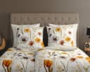 Wendebettwäsche GOOD MORNING Lara Sand Blumen 100% Baumwolle Bild 3