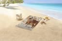 GOOD MORNING Kinder Strandtuch Fabi Beige Sand Velours Bild 4