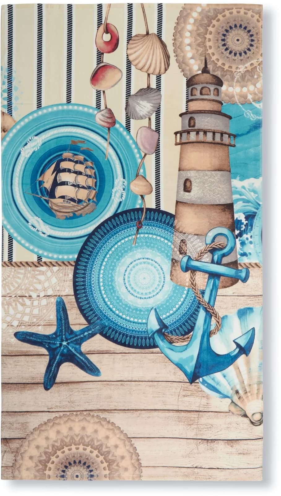 HIP Strandtuch Aldiana Blau 100x180cm Baumwoll-Velours