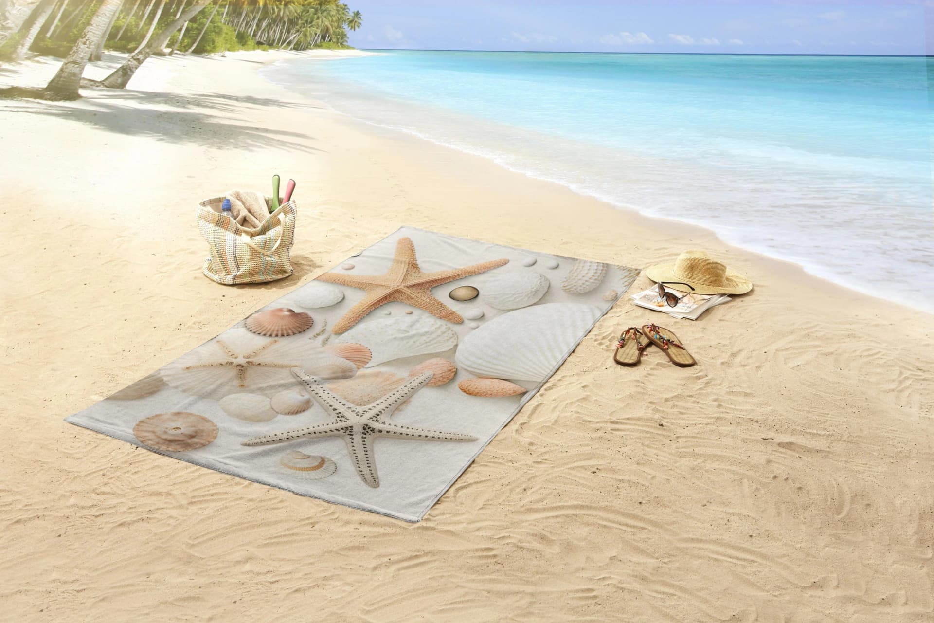 Strandtuch GOOD MORNING Cote Beige Polyester-Velours