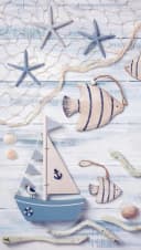 Strandtuch GOOD MORNING Maritim Blau Polyester-Velours Bild 2