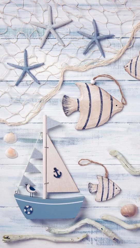 Strandtuch GOOD MORNING Maritim Blau Polyester-Velours - Bild 2