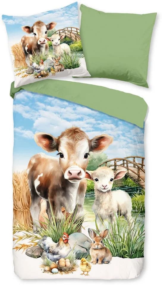 PURE luxury Collection Kinderbettwäsche Farm Animals Bunt 2-tlg. Mikrofaser - Bild 2