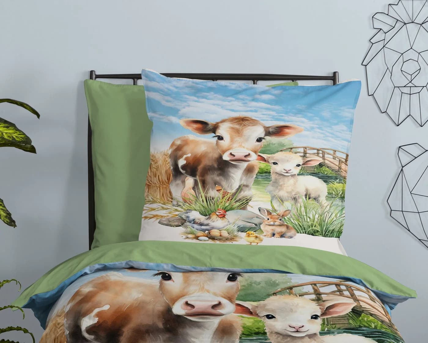 PURE luxury Collection Kinderbettwäsche Farm Animals Bunt 2-tlg. Mikrofaser - Bild 3