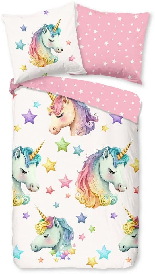PURE luxury Collection Kinderbettwäsche Fancy Rosa Einhorn - Bild 2