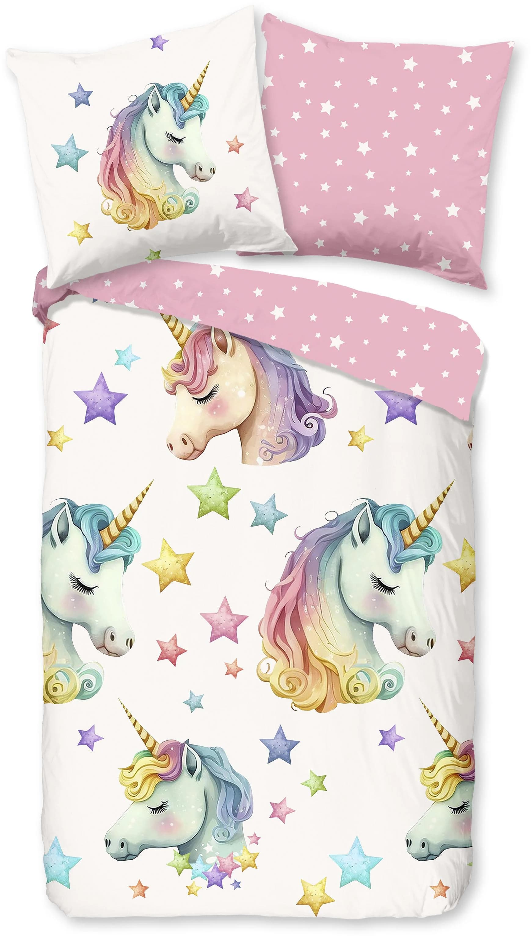 PURE luxury Collection Kinderbettwäsche Fancy Rosa Einhorn - Bild 5