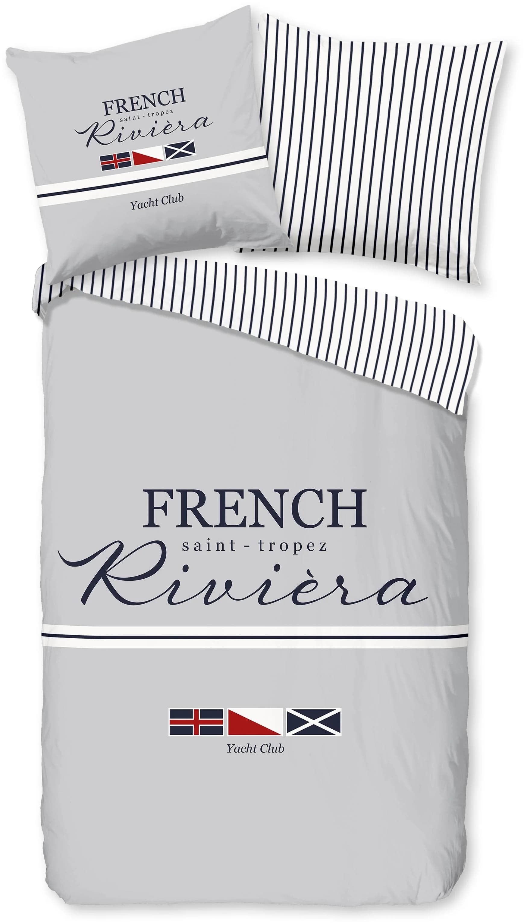 PURE luxury Collection Wendebettwäsche French Grau 3-tlg. Mikrofaser