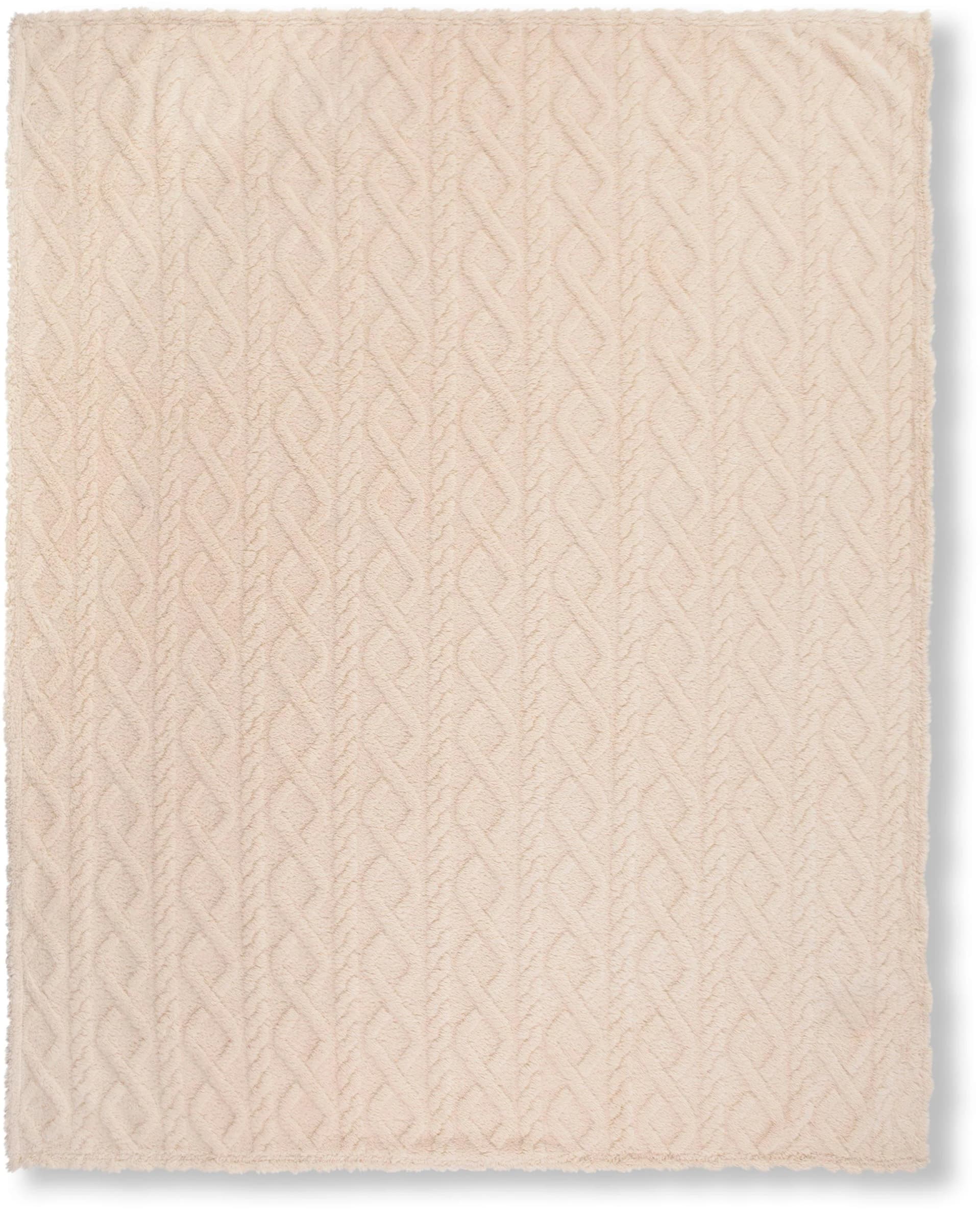 Descanso Jacquard Teddy Wohndecke Beige 130x160cm