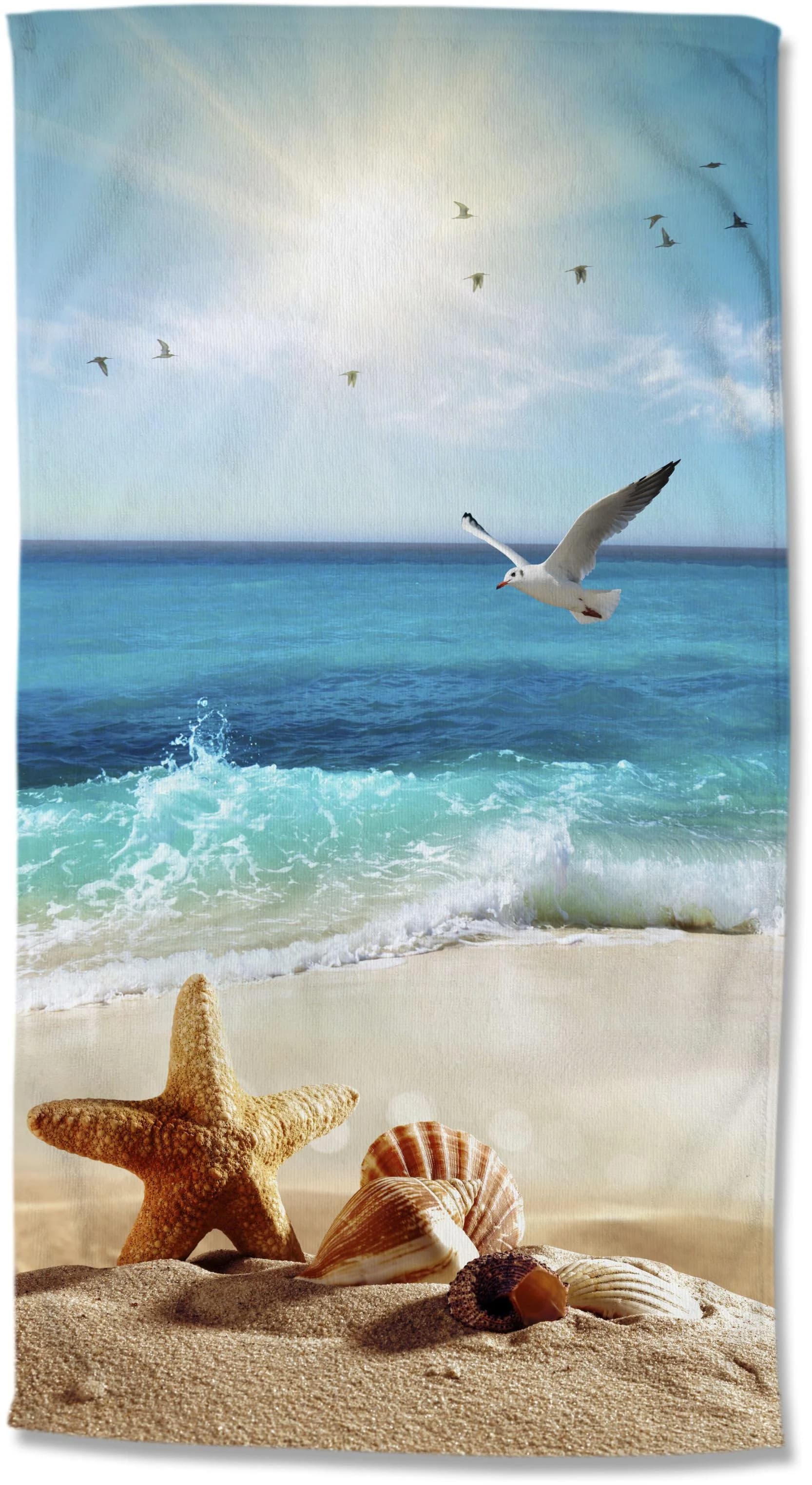 Strandtuch GOOD MORNING Sealife Blau Polyester-Velours - Bild 4