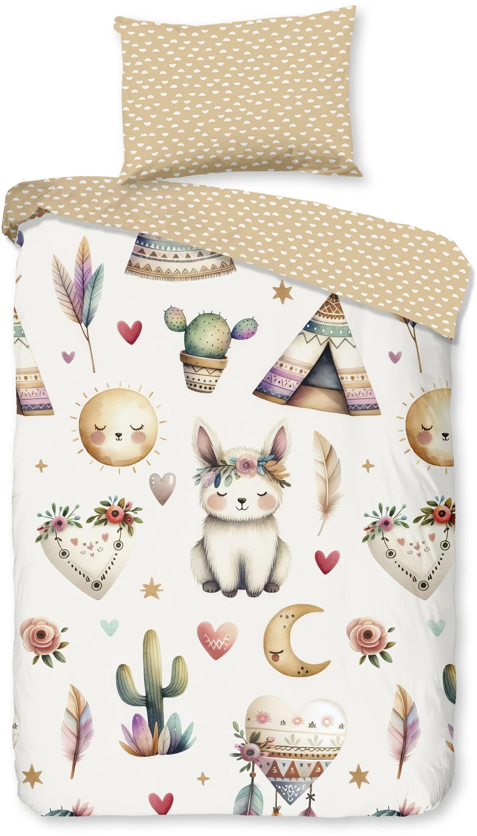 Good Morning Babybettwäsche Luz Sand 2-teilig mit Tier-Motiv