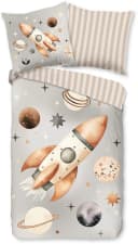 Good Morning Kinderbettwäsche Exploree Grau Weltraum Rakete Bild 2