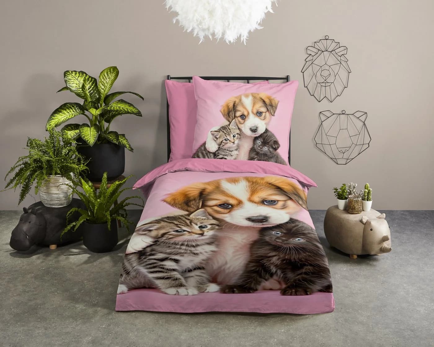 Kinderbettwäsche "Amis" Rosa Mikrofaser - Bild 2
