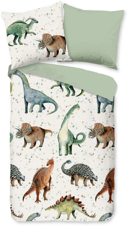 Kinderbettwäsche Jura Dino Grün PURE luxury collection