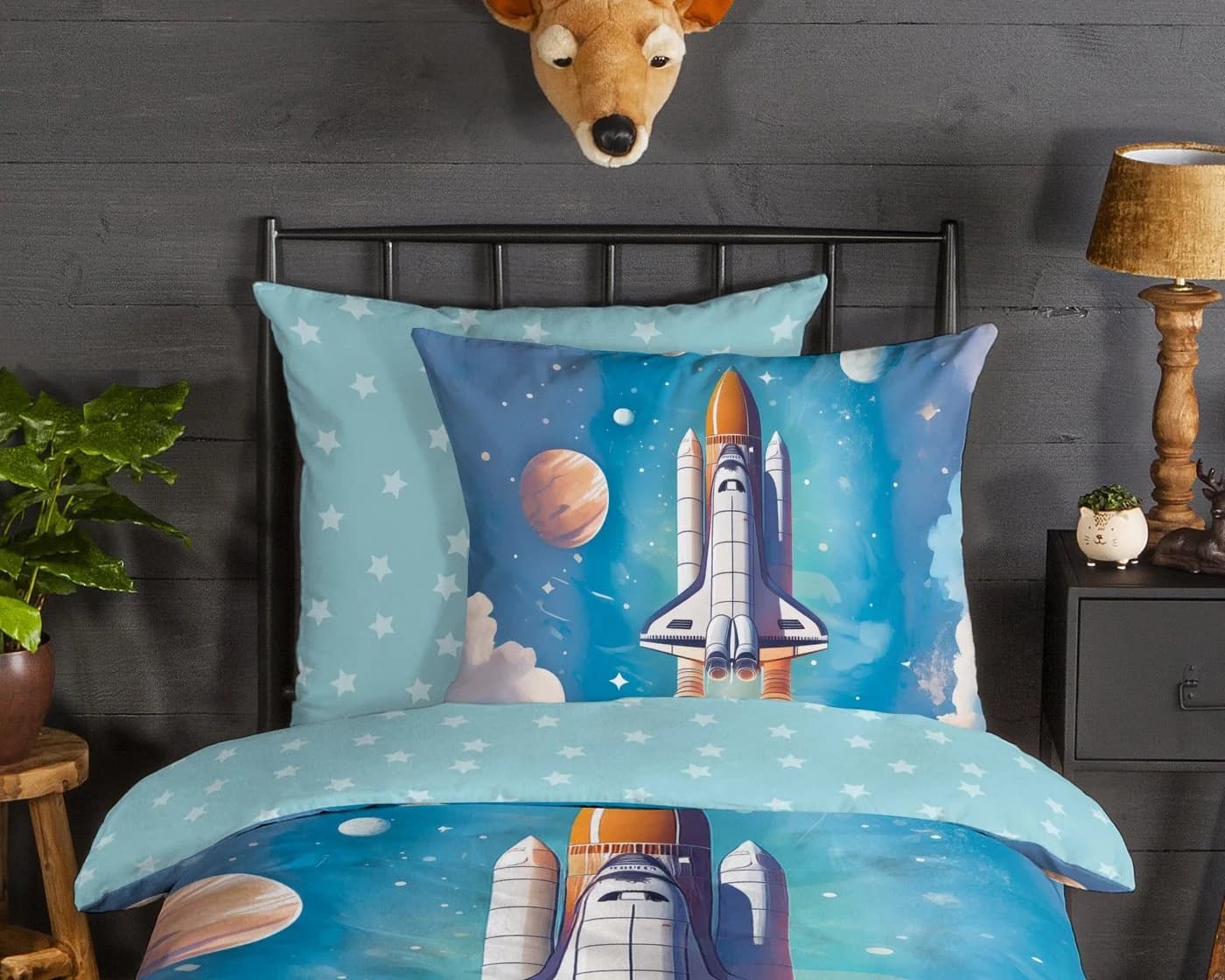 Kinderbettwäsche Weltraum Rakete Fred - Bild 3