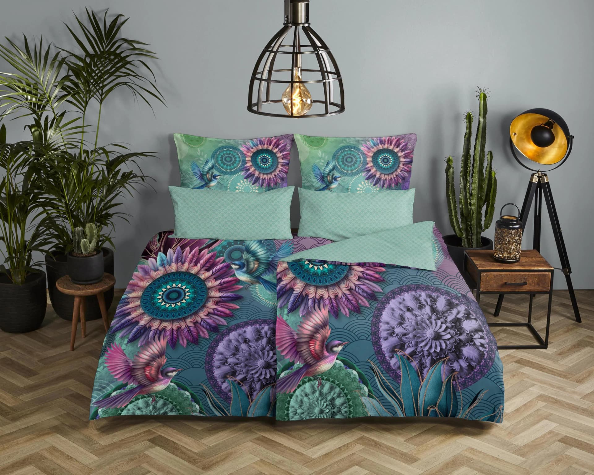 Wendebettwäsche HIP Vespera Minzgrün Satin 100% Baumwolle