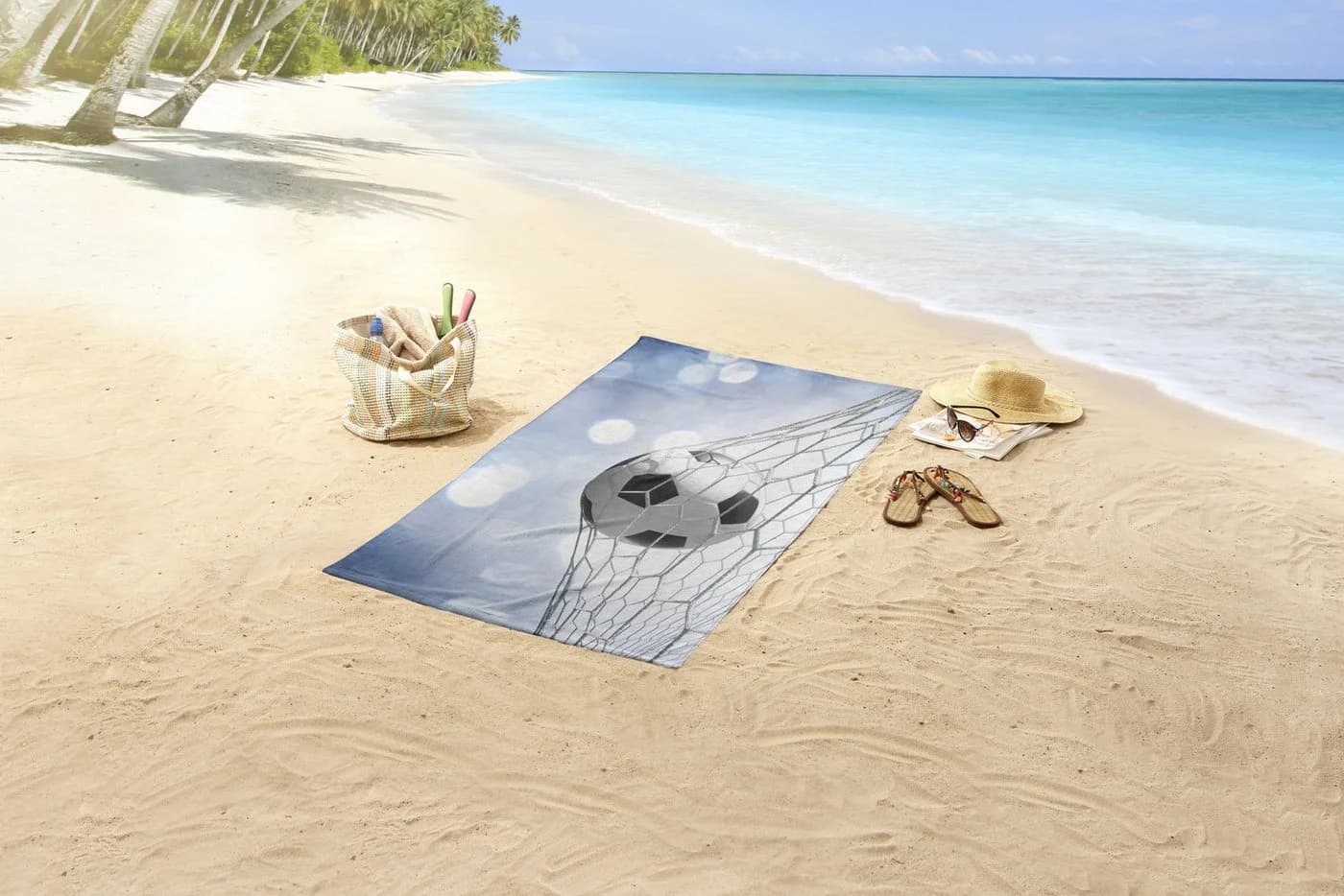 Strandtuch GOOD MORNING "Tijmen" blau, 75x150cm, Polyester Velours